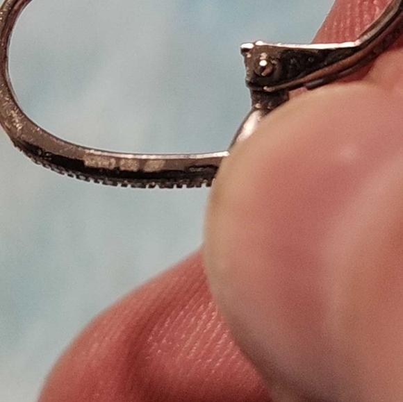 Sterling Silver CZ leverback earrings - Picture 10 of 10